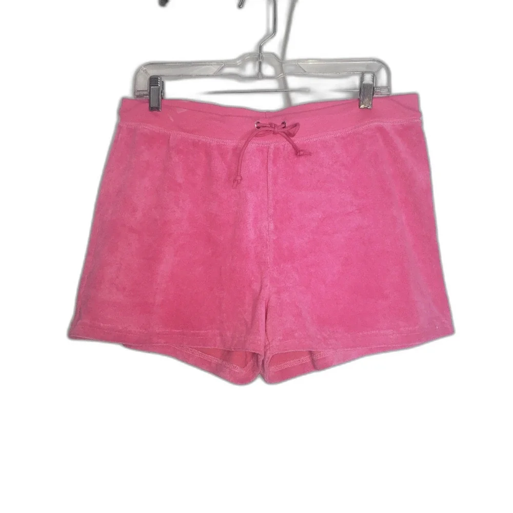 Vintage Y2K MODA INTERNATIONAL Pink Terry Cloth Shorts Womens Size Large